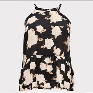 Torrid floral drop waist georgette hi low cami top size 3